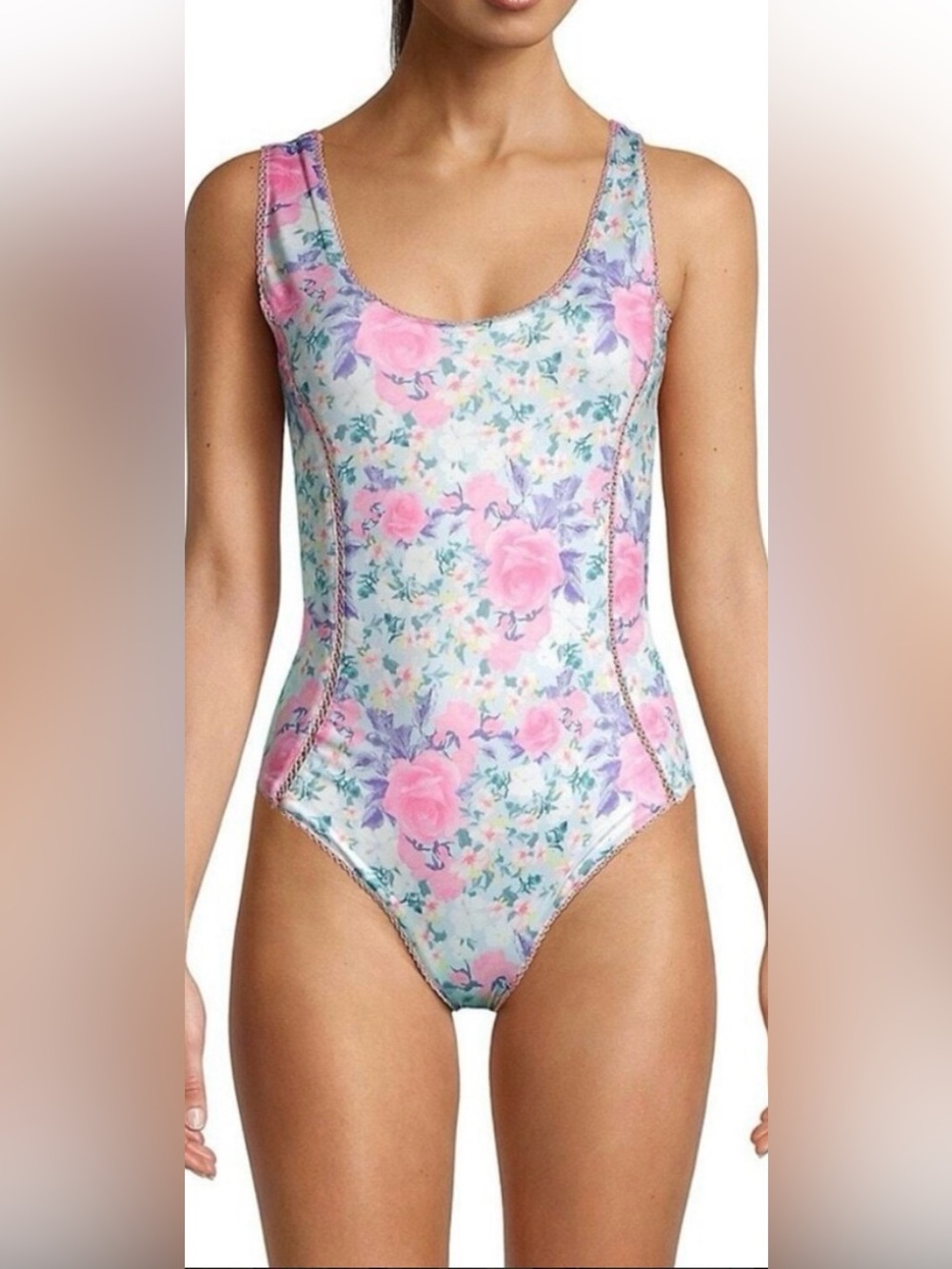 LoveShackFancy Mikkel One-Piece Swimsuit in the Primrose Berry, NWOT, Small